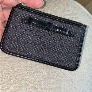 Coach wristlet card holder black